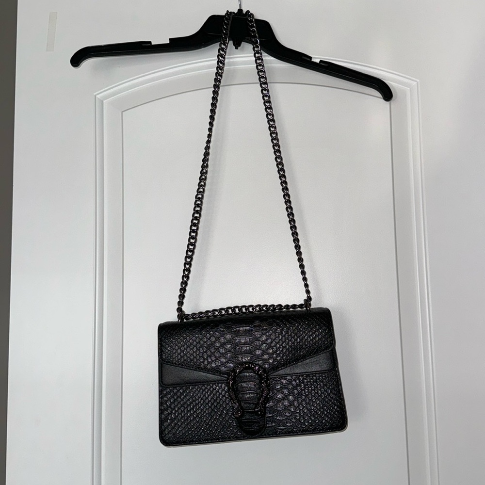 Snake skin shoulder bag